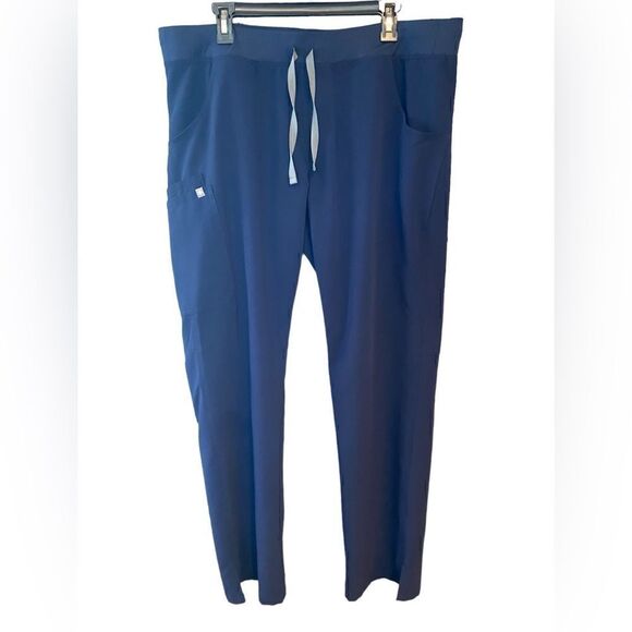 FIGS Sz XL/T Dark Blue Triple Cargo Pockets Adj Waist  Long Médical Scrub… - Picture 1 of 7